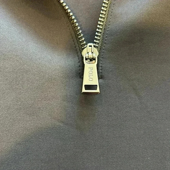 Ralph Lauren Polo neoprene, long sleeve hooded sweatshirt, small navy EUC - Picture 6 of 6